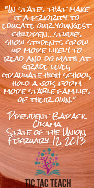 “In states that make it a priority to educate our youngest children…studies show students grow up more likely to read and do math at grade level, graduate high school, hold a job, form more stable families of their own. We know this works. So let’s do what works and make sure none of our children start the race of life already behind.”